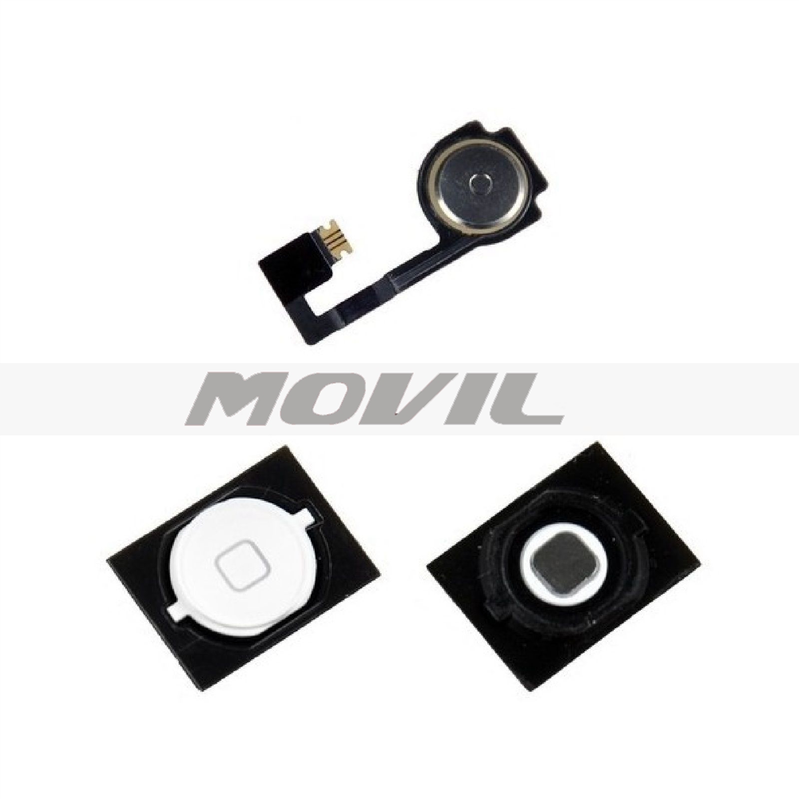 Replacement White Home Button With Flex Cable Seal  Spacer For iPhone 4S